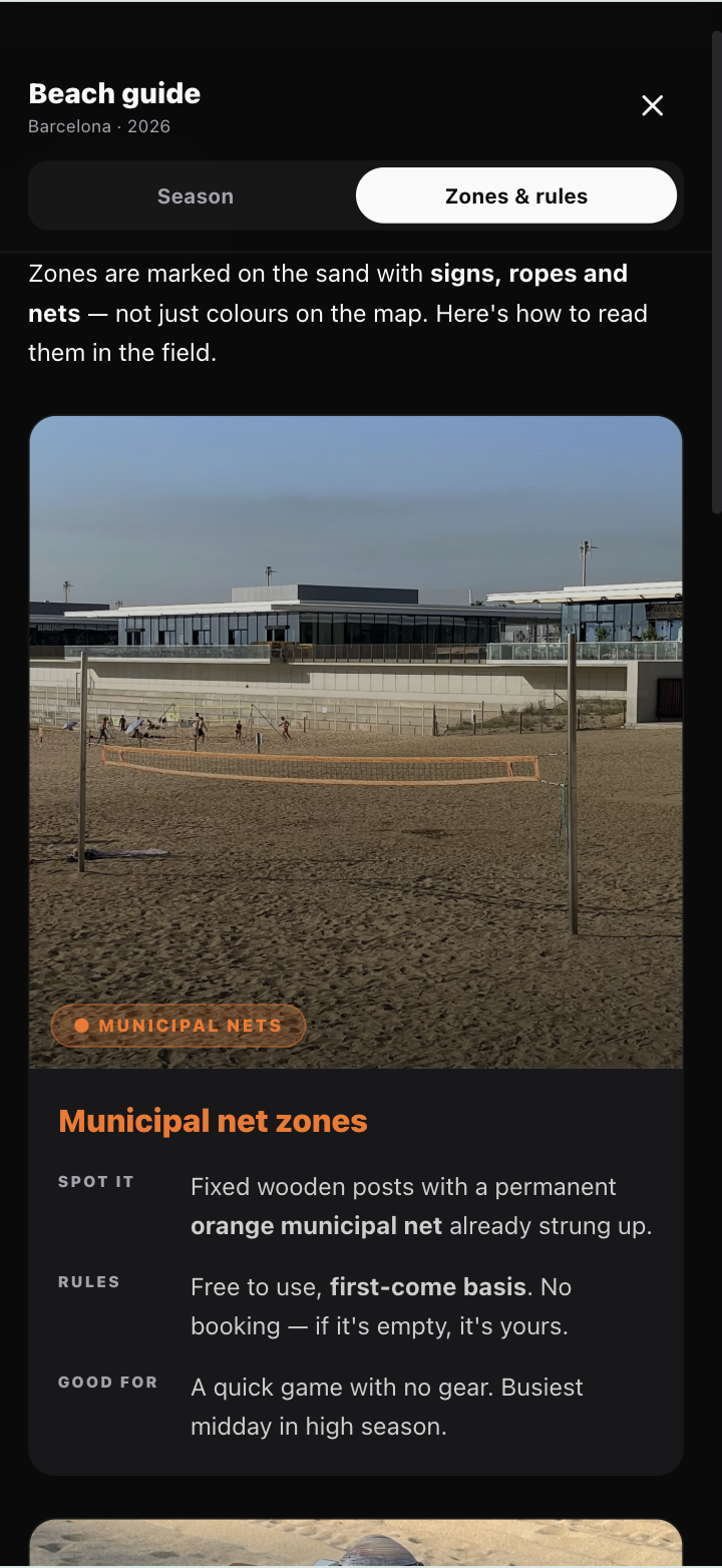 Arenviu Beach Guide zones